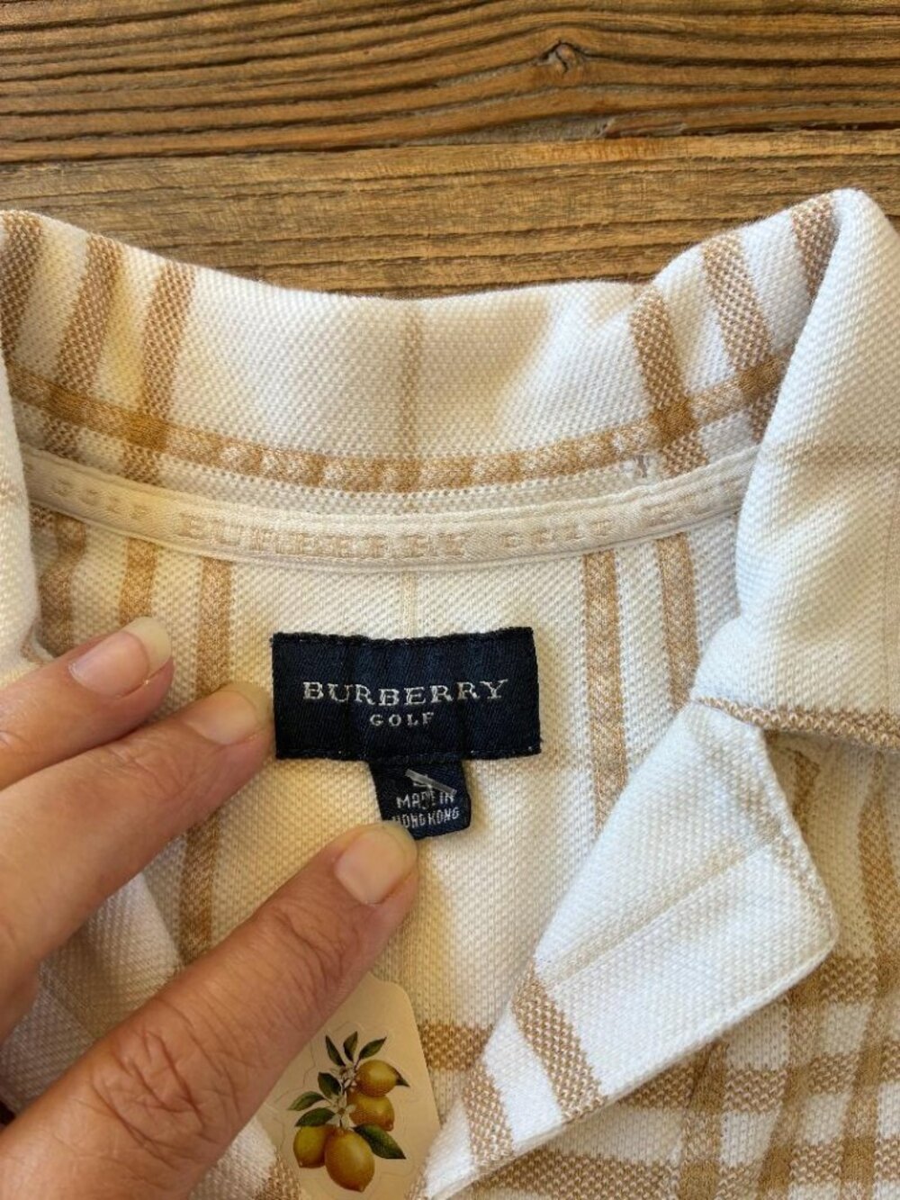 Vintage BURBERRY Golf Plaid Polo Size S